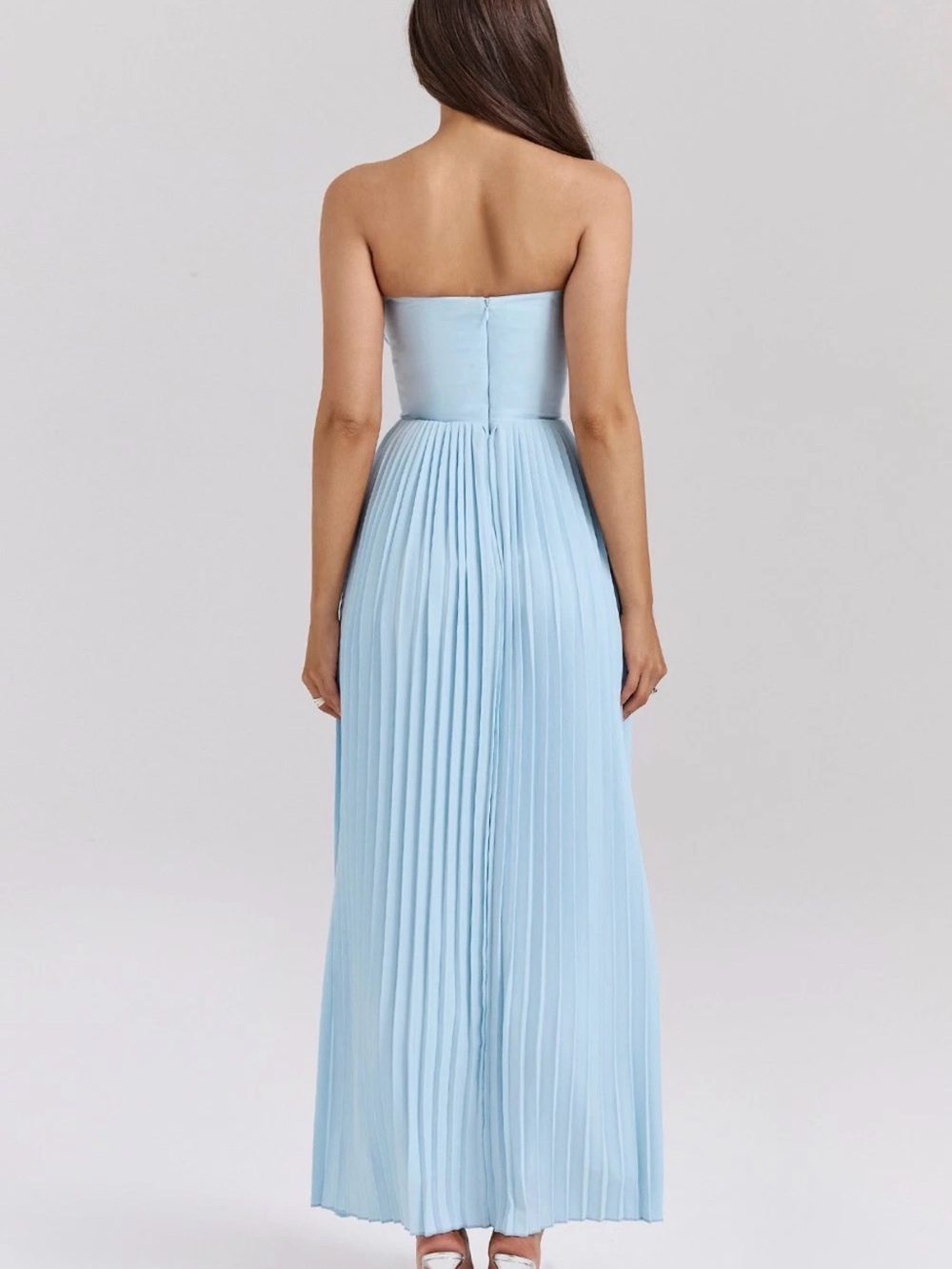 NWOT ‘Marcella' Ocean Blue Pleated Maxi Dress - Picture 2 of 8